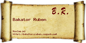 Bakator Ruben névjegykártya